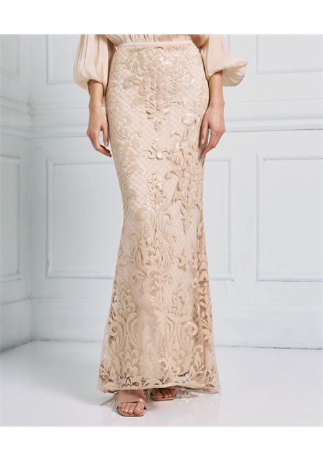 Gonna in rete con ricami ACCESS fashion | 53-6036-268POWDR